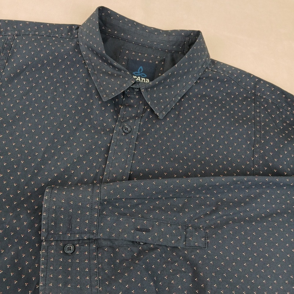 Prana XXL Mens Shirt Floral Casual Long‎ Sleeve Button Up 27x31